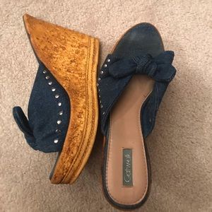 Denim wedges